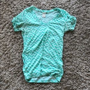 Turquoise Pattern V Neck